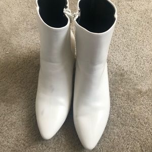 White zip booties